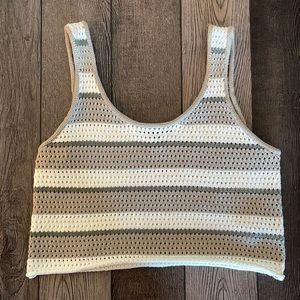 Knitted Green and White Top Forever21